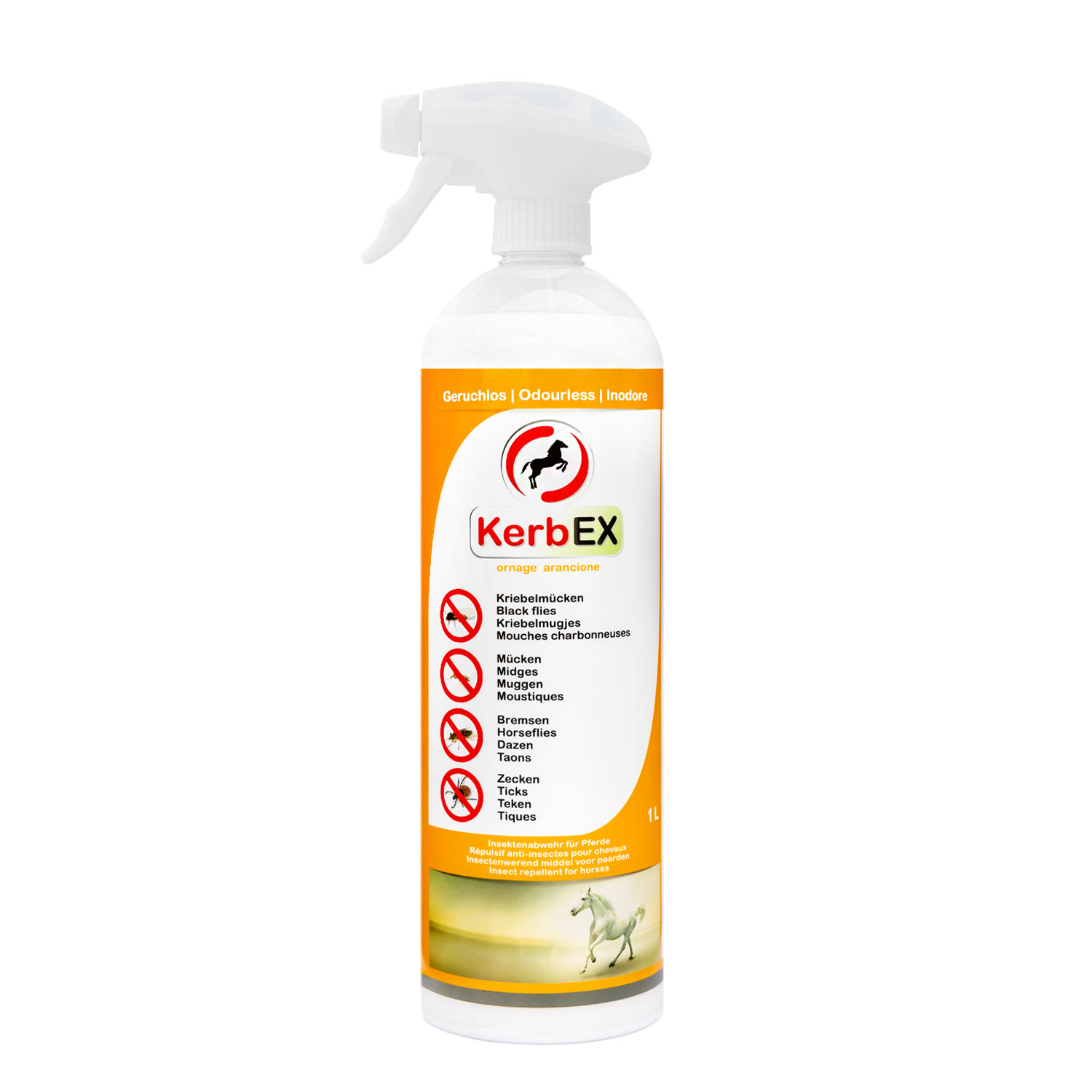 Kerbex Repellente Insetti Per Cavalli 1 Litro – Con Aglio, Olio Di Tea Tree, Chiodi Di Garofano, Limone Ed Eucalipto